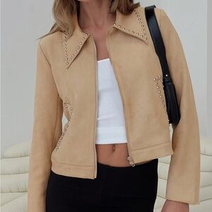 Princess Polly Hurleigh Faux Suede Jacket Brown